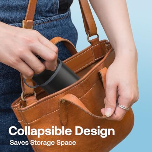 Bitvae P1 Water Dental Flosser, Travel Water Teeth Picks, Cordless Mini Water Cleaner Picks with Telescopic Water Tank, IPX7 Waterproof Flossing Cleaning Picks, Brace & Sensitive Teeth Care, Black