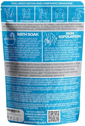 Arnica Montana Bath Salts, Espom Salt Bath Soak for Lymphatic Drainage & Body Detox, Epsom Salts for Soaking with Essential Oils, Bath Salts for Pain Relief, Swelling & Post Surgery, 1 Lb