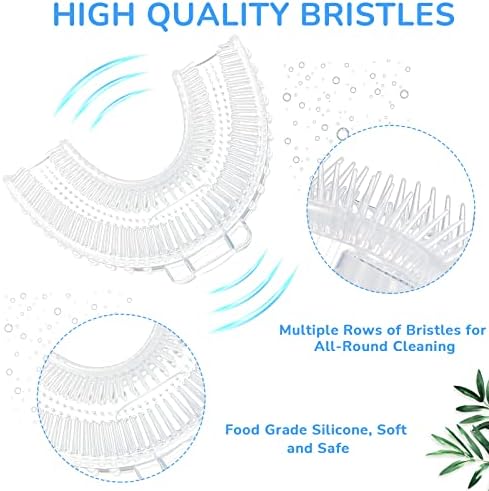 Patelai 10 Pcs U Shaped Replacement Toothbrush Heads Kids Silicone Brush Head with Storage Box, 360 Degree Oral Teeth Cleaning for Children Electric Manual Toothbrushes Replace