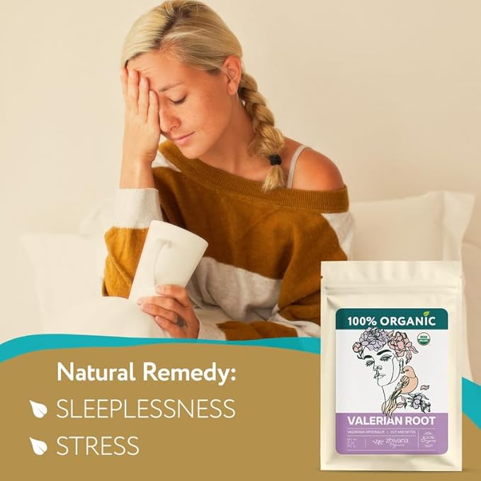 Organic Valerian Root Tea (4oz.) - Te De Valeriana Organica Para Dormir y Ansiedad - Valerian Tea - Valarian Roots Herb to Improve Sleep, Lower Stress, Relax Muscles