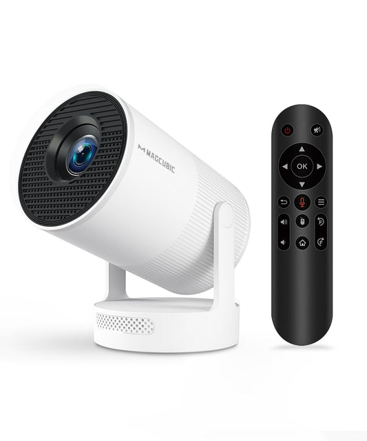 【Electric Focus】 Magcubic Mini Projector 4K Support, Portable Projector with WiFi 6 and Bluetooth 5.4, Smart Proyector, 5W Soundbase Speaker, 180° Rotation for Home Theater HY300 Ultra