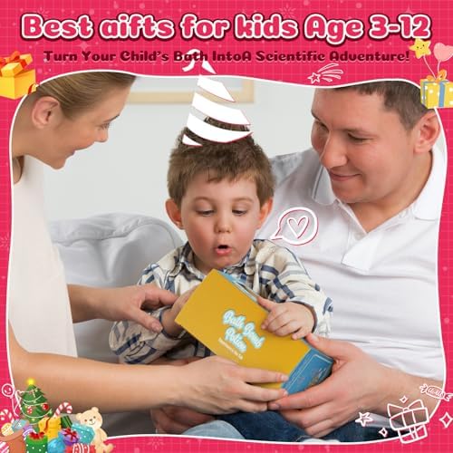 Bath Bomb Potion Kids，6 Pack Non-Toxic Fizzy Bubble Bath Explosions of Vibrant Color Colorful，Fun Time Science Toddler