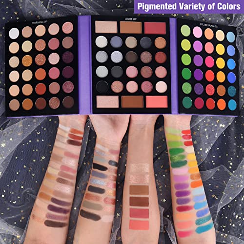UCANBE Eyeshadow Palette with 15Pcs Brushes Makeup Set, Pigmented 86 Colors Make Up Sets Valentine's Gift, Matte Shimmer Glitter Eye Shadow Pallet Highlighter Contour Blush Powder Brush Beauty Kit