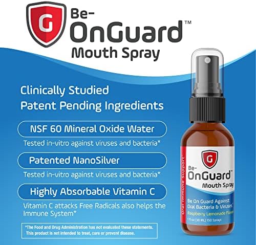 Best365Labs Mouth Spray | Supports Oral Hygiene & Fresh Breath | Nano Silver & C Complex | Convenient Travel Size | Raspberry Lemonade Flavor | 150 Sprays