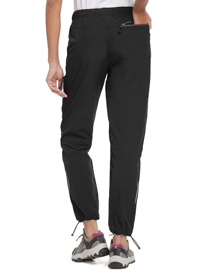 BALEAF Women's Petite Hiking Pants Lightweight Quick Dry Water Resistant Cargo Pants 27'' Inseam for All Seasons Black Size S
