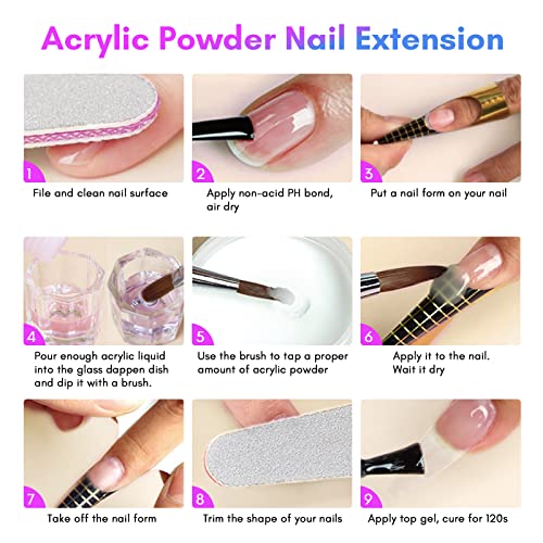 SAVILAND Monomer Acrylic Nail Liquid – 8.11fl.oz Acrylic Liquid with 3PCS Brushes Size（8/10/14) Non-Yellowing Monomer for DIY Home Nail Salon Use