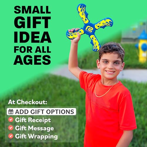 Boomerang Kids Outdoor Flying Disc - Soft Toy Boomerangs Gifts for Boys 8-12 & Girls 8-12 - Best Easter Basket Stuffers Gift Ideas for Kids - Outside Boys Toys Age 6 7 8 9 10 11 12 & Up Backyard Games