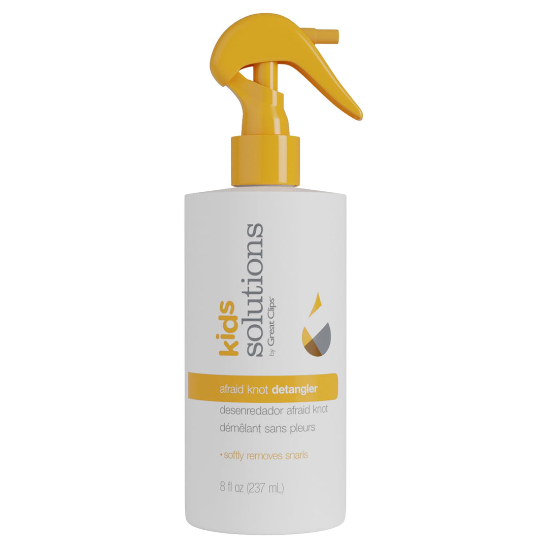 GREAT CLIPS Solutions Kid's Afraid Knot Detangler, 8oz | Light Detangling Spray for Children | Protects & Moisturizes Hair | Recommended for Ages 4-10