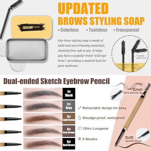 All in One Makeup Kit, 12 Colors Eyeshadow, Foundation & Primer, CC Cream, Lipsticks, Mascara, Makeup Brush & Sponge, Brow Pencil & Soap, Eyeliner, Contour Stick, Cosmetics Bag