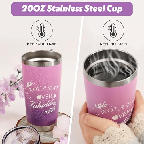 Birthday Gift for Women, Spa Basket Sets, Get Well Gifts, Self Care Gifts for Best Friends Sister Mom (purple cup)