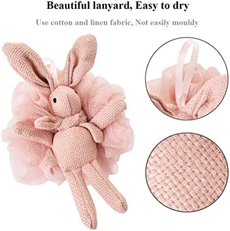 Loofah for Kids Bath Sponge for Kids Loofah Girls Cute Animal Bunny Gift Set - Pink, White, Grey - Shower Loofah for Women Yisella