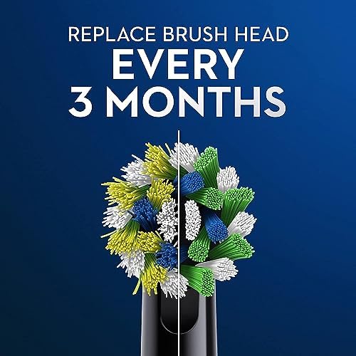 Oral-B Cross Action Replacement Brush Heads for an Oral-B Electric Toothbrush, Pack of 6, Black