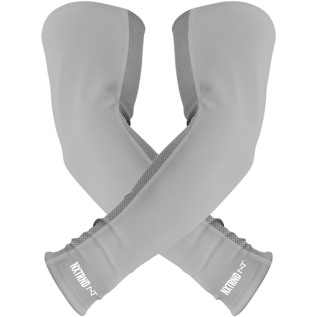 Nxtrnd Air-TEK Arm Sleeves, Breathable Football Arm Sleeves, Compression Arm Sleeves for Men, Sold as a Pair (Medium, Grey)