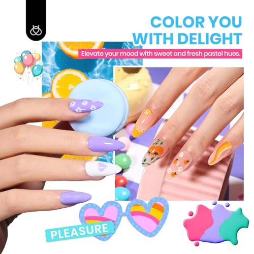 Beetles Gel Nail Polish Set - 69PCS 60 Colors Gel Polish Kit Base Coat Glossy & Matte Top Coat Soak off Emotional Spectrum Collection Red Black Nude White Neon All Seasons Gifts for Women