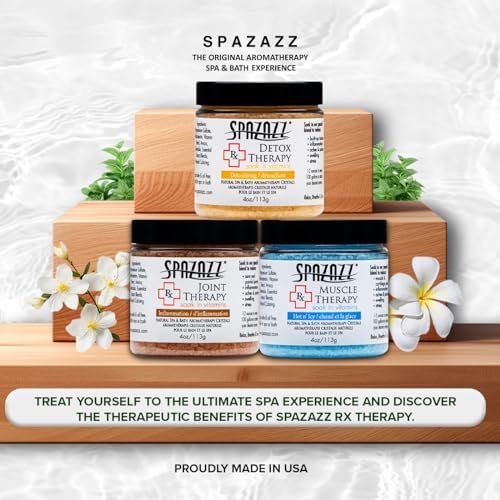 Spa & Hot Tub RX Therapy Muscle Detox Joint Bundle 3 Pack Gift Set - Spazazz Therapeutic Mineral Dead Sea Bath Salt Crystals Collection