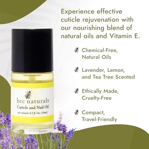 Bee Naturals Quick Fix Cuticle Oil Pen - Vitamin E Enriched Nail Revitalizer - Soothe & Repair with Lavender & Lemon Essence - Ideal for On-the-Go Nourishment Travel-Sized - Cruelty-free
