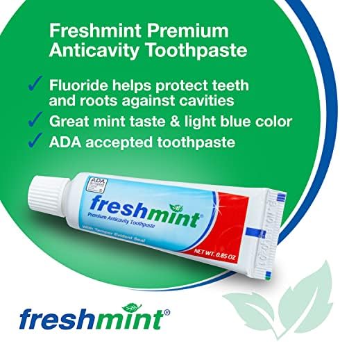 Freshmint® 144 Tubes of 0.85 oz. Premium Anticavity Fluoride Toothpaste with Safety Seal (ADA Accepted)