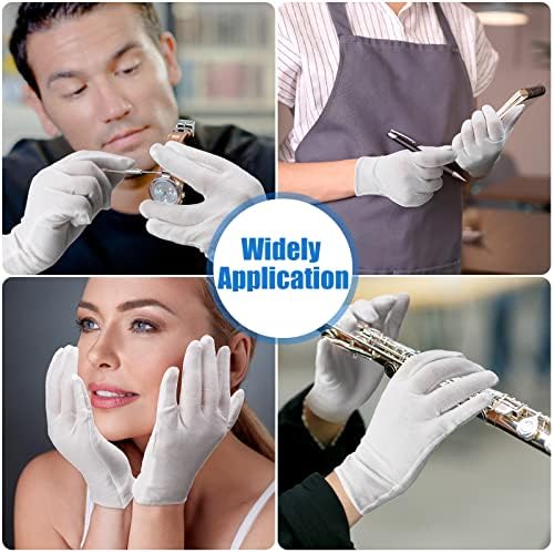 240 Pcs Cotton Gloves Cotton Bulk Pack Moisturizing Gloves Overnight Soft Cotton Gloves Uniform Gloves Coin Inspection Gloves Art Handling Gloves for Man and Woman (White)