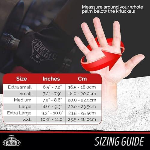 Bear Grips Weight Lifting Gloves for Men & Women | Half Finger Lifting Gloves | Full Finger Workout Gloves for Men | No Finger Exercise Gloves l Compression Weightlifting Gloves | Gym Gloves for Men