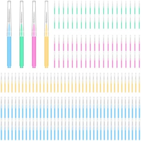 200 Count Interdental Brushes Between Teeth for Braces, Orthodontic Flossers Brush Cleaner, Dental Teeth Braces Cleaning Tools Kit
