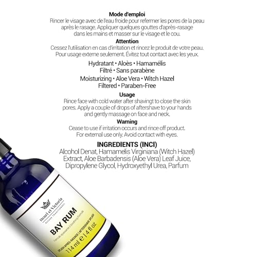 Aftershave Splash For Men l Canadian Made by A Skilled Artisan l Moisturize and Soothe the Skin 114 ml (4 oz) (Bay Rum)