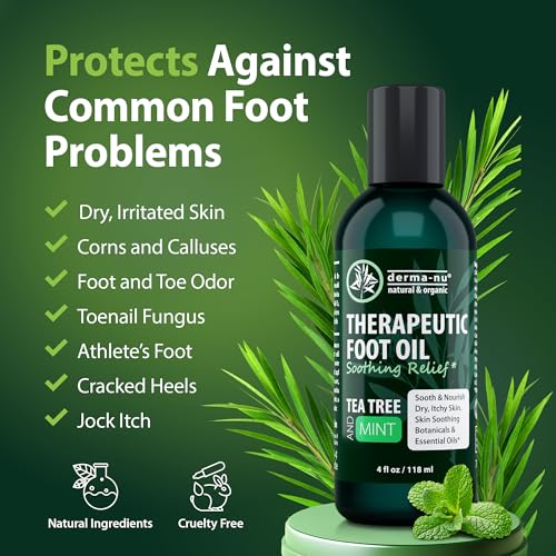 Foot and Body Oil with Tea Tree Oil - Hydrating Foot Care and Foot Spa for Cracked Heel Repair - Soothes Dry, Irritated Skin and Foot Odor - (4oz)
