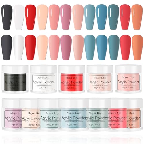 Acrylic Nail Kit Starter Set 12 Color Acrylic Powder with Nail Drill U V Light Full Tools Everything for Beginners Home Salon (-27)