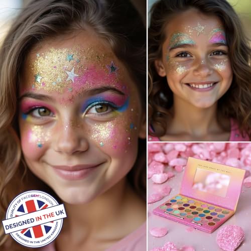 32 Colours Glitter Eyeshadow Palette, Make-Up Palette, Face and Body Glitter, glitter tattoos, festival accessories, Glitter Artistry Palette, Eye Shadow pallets for Women Girls Kids