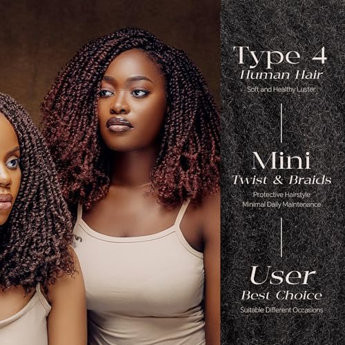 BLL Afro Kinkys Bulk Human Hair, 16 Inch 50g/Pack, 100% Human Hair for Mini Twist Braiding Dreadlock Loc Extensions Afro Kinky Curly Hair Bulk (1B, 16 Inch Pack Of 1)