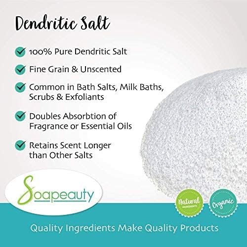 Soapeauty DENDRITIC Salt 5 lbs | Bath Scrub, Exfoliants, Milk Bath, and More | Premium Fine Grain for Body Relaxation