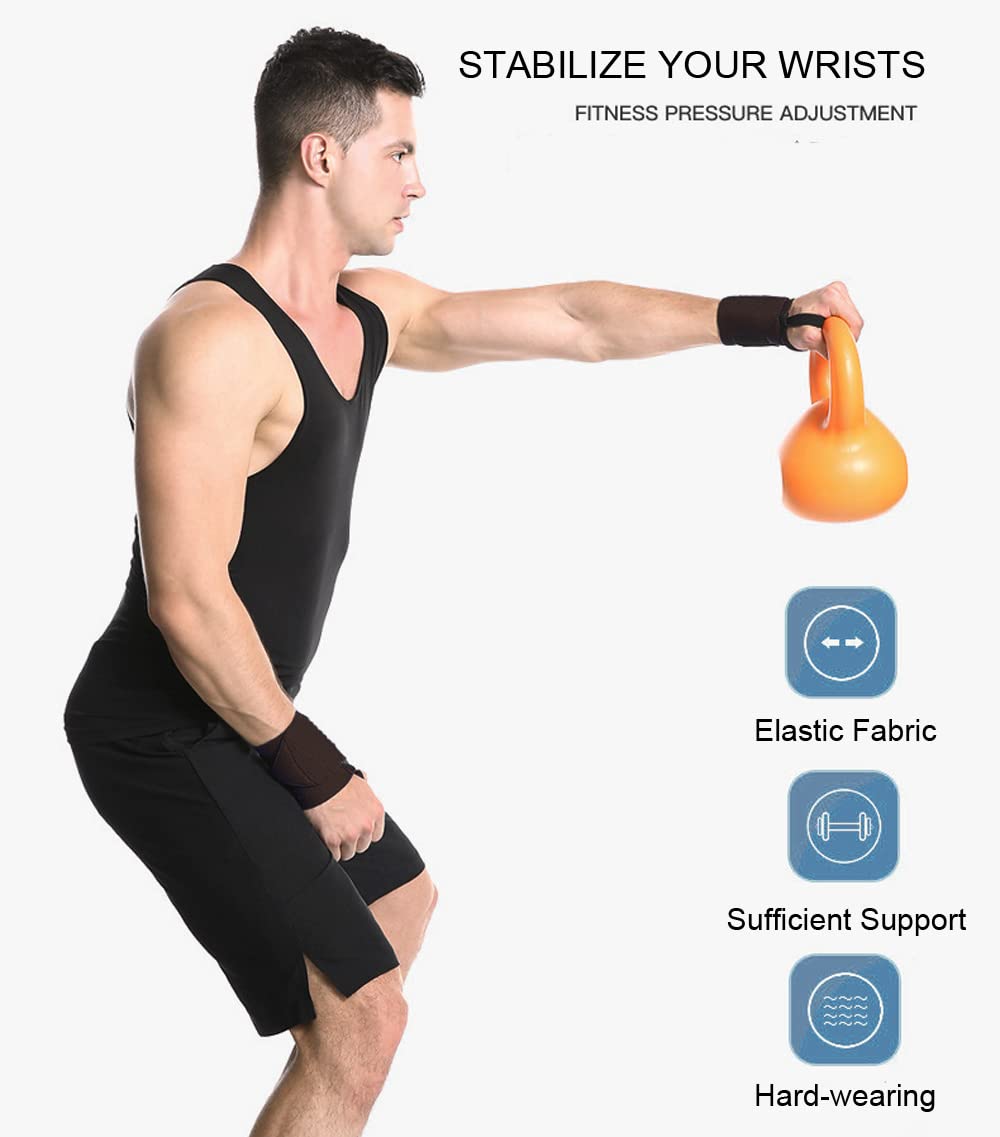 SUJAYU Wrist Wraps, 2 Pack Wrist Brace Wrist Straps for Weightlifting, Wrist Straps Lifting Straps Wrist Weights Carpal Tunnel Wrist Brace, Wrist Brace for Working Out Gym Accessories for Men (Black)