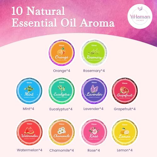 40PCS Shower Steamers Aromatherapy for Women or Men, 10 Scents Organic Shower Bombs, Relaxation with Organic Essential Oils, Birthday Self Care Gift for Women 1 Set