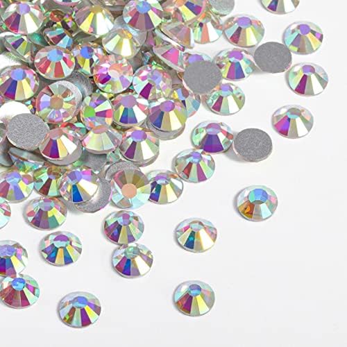 Beadsland 2880pcs Flat Back Crystal Rhinestones Round Gems for Nail Art and Craft Glue Fix, Crystal AB,SS20,4.6-4.8mm
