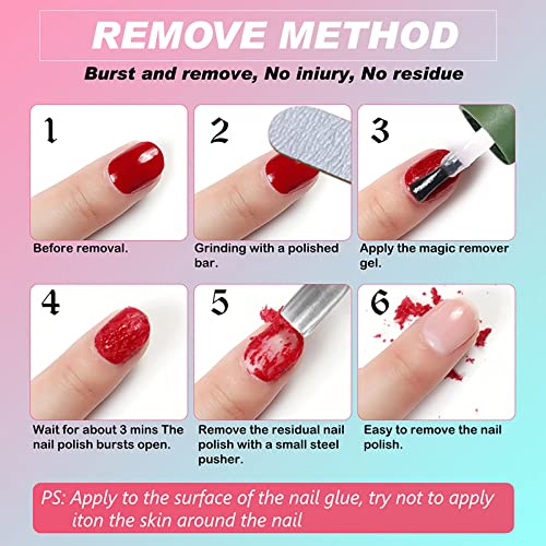 Gel Nail Polish Remover - 3 Pack, 15ml Magic Gel Polish Remover, Quickly Soak Off Nails, No Need For Foil, Soaking Or Wrapping (Green)