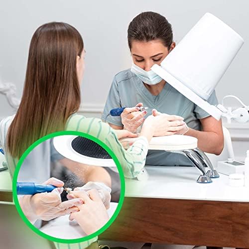 4BLANC® Alize Original Vacuum Nail Dust Collector for Pedicure with Built-in Dimmable LED Lamp, Certified HEPA 11 Medical Grade Replaceable Filter, and Universal Table Mount