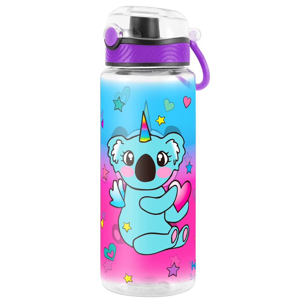 Cute Water Bottle for School Kids Girls, BPA FREE Tritan & Leak Proof & Easy Clean & Carry Handle, 23oz/ 680ml (Koala)