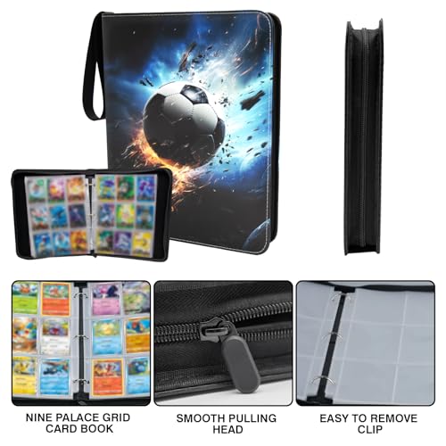 900 Pockets card binder Football Card Binder, Football Trading Cards, Display Case with Football Card Sleeves Card Holder Protectors Set for Football Cards (Football 3)