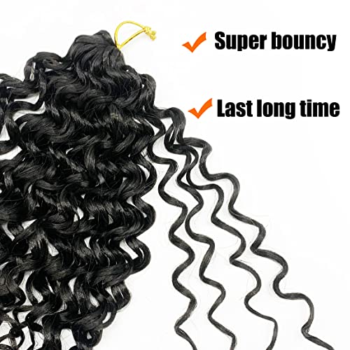 ENBEAUTIFUL 18 Inch 8 Packs Curly Crochet Hair For Black Women Gogo Curl Crochet Hair Beach Curl Water Wave Deep Wavy Braids Hair Extensions(18inch, 8packs, 1b)