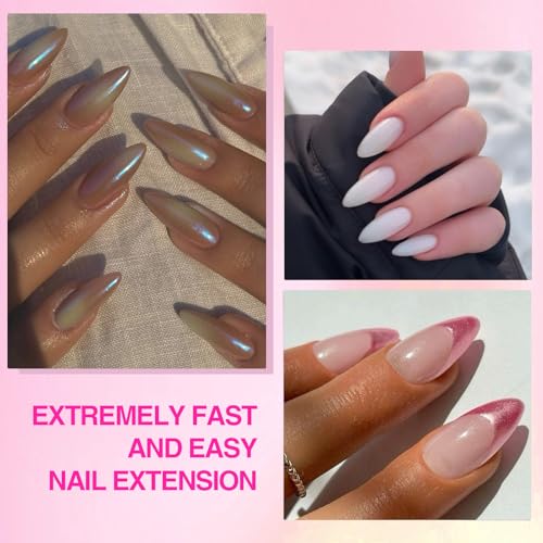 SAVILAND Almond Gel Nail Kit - Nail Drill with U V Lamp for Nails 500PCS Almond Nail Tips Gel SSProTip X Kit Easy Use Manicure Tool for Manicure Design at Home DIY Salon Gift for Women
