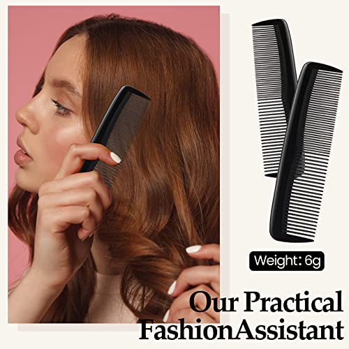 150 Pieces Hair Combs Bulk Black Plastic Pocket Hair Combs 5 Inch Fine and Wide Tooth for Women and Men, Hotel, Travel, Charity, Homeless, Nursing Home