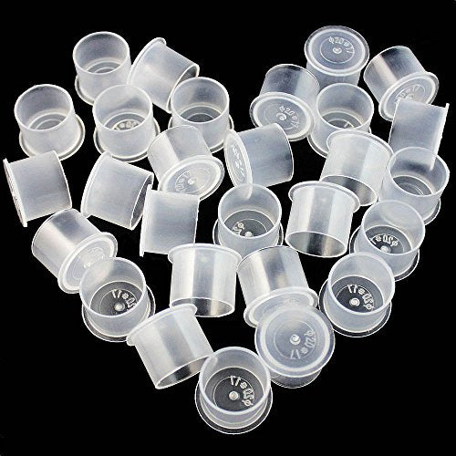 Tattoo Ink Caps Small - 1000PCS Disposable Plastic Tattoo Ink Cap with Base Tattoo Cups for Tattoo Ink, Tattoo Supplies, Tattoo Kits (1110mm)