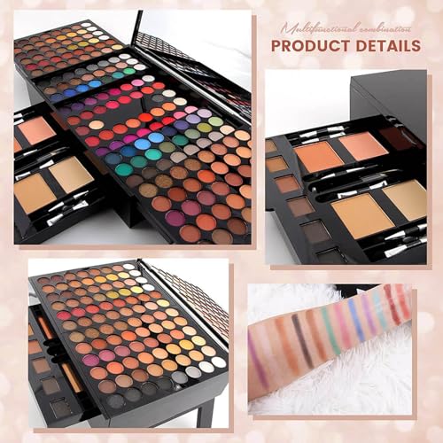 190 Colors Professional Makeup Kit for Women Full Kit, Pallet,All In One Gift Set girls, include Eyeshadow/Facial Blusher/Eyebrow Powder/Eyeliner Pencil/Mirror/makeup brush(004N)