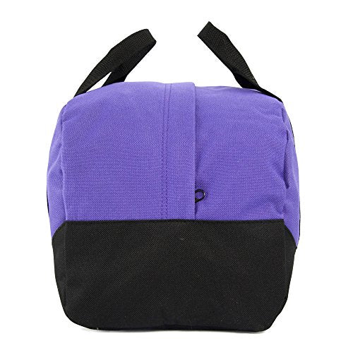Dalix 12" Mini Two Tone Duffle Bag in Purple and Black