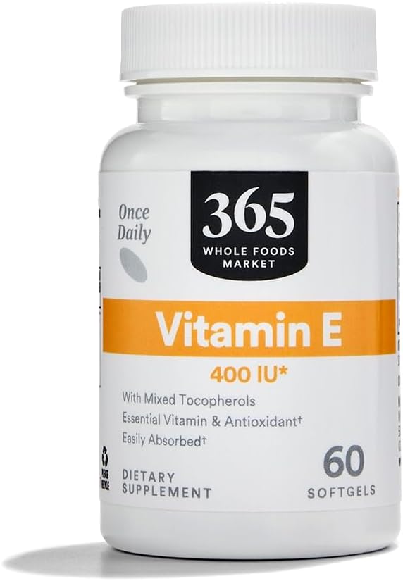 365 by Whole Foods Market, Vitamin E 400 IU with Mixed Tocopherols, 60 Count