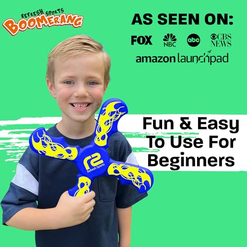 Boomerang Kids Outdoor Flying Disc - Soft Toy Boomerangs Gifts for Boys 8-12 & Girls 8-12 - Best Easter Basket Stuffers Gift Ideas for Kids - Outside Boys Toys Age 6 7 8 9 10 11 12 & Up Backyard Games
