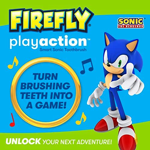 FIREFLY Play Action Sonic The Hedgehog Toothbrush Kit, Interactive Battery Operated Toothbrush with Lights, Music and Games, Batteries Included, Ages 3+