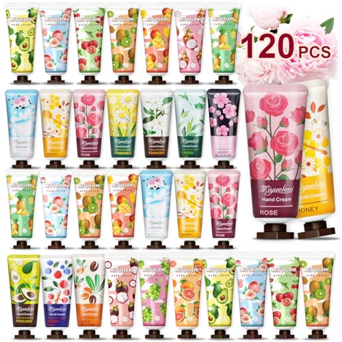 120 Pack Hand Cream Gift Set, Travel Size Lotion, Mini Hand Creams, Teacher Appreciation Gifts, Hand Cream for Dry Cracked Hands, Bulk Christmas Gifts for Coworkers Adults Women Nurse