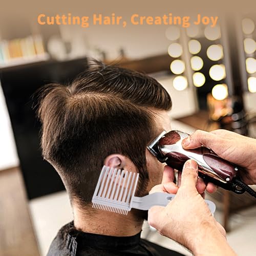 2PCS Fade Comb Tool, Fade Tool for Men Haircut Gradient Hair comb Compatible with All Clipper, Blending Combs Barber Accessories for Fades (Black/Grey)