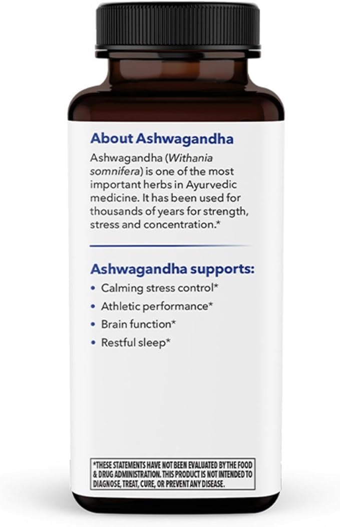 LifeSeasons Essentials Ashwagandha - Stress & Sleep Support Supplement - Calm & Focused Mind - Improves Athletic Performance & Brain Function - 900mg per 2 Capsules - 60 Capsules