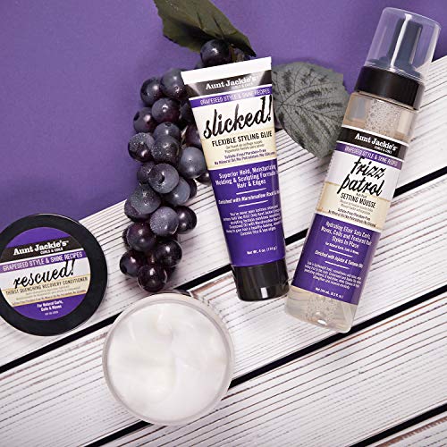Aunt Jackie's Grapeseed Style and Shine Recipes Rescued Thirst Quenching Hair Recovery Conditioner Repair Treatment, Seals in Moisture, 18 oz